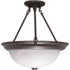 Satco 3-Light Incandescent Semi-Flush Mount Light (Old Bronze)