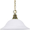 Satco Nuvo Polished Brass One-Light 16 Pendant With Alabaster Glass