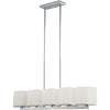 Satco Nuvo Polished Chrome Bento Five-Light Island Pendant, Satin White Glass