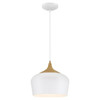 Access Lighting Blend Led Pendant White Wood Grain Finish