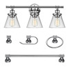 Globe Electric Parker 5-Piece 3-Light Chrome Vanity Bath Light Set