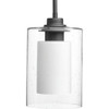 Progress Lighting Double Glass 6 In 1-Light Pendant Fixture (Graphite)