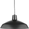 Progress Lighting Metal Shade 16 In. 1-Light Pendant Fixture (Matte Black)
