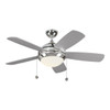 Monte Carlo Discus Classic 44" Int Led Indoor Nickel Ceiling Fan 3000k Light Kit