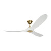 Generation Lighting Maverick 60" Outdoor Brass Ceiling Fan White Blades 6-Speed Remote
