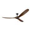 Generation Lighting Maverick Max 70" Outdoor Black Ceiling Fan Dark Walnut Blades Remote