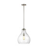 Generation Lighting Zola 1-Light Satin Nickel Pendant With Clear Glass Shade