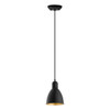 Eglo Priddy 1-Light Black Exterior And Gold Interior Mini Pendant