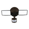Halo Twin-Head Square Led Flood Light 4,000 K Lumen Select Motion Activate Brnz