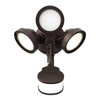 Halo Triple Round Head 4,000k LED Floodlight With Adjustable Lumens, Motion-Activated, Bronze