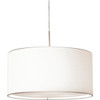 Afx 20 In. 3-Light Shade Pendant, White Linen Shade