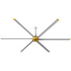 Big Ass Fans 12 Ft. Ceiling Fan Indoor Yellow And Silver Aluminum Shop Wall Control