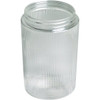 Clear Ribbed Cylinder Acrylic 6-1/8"H  3-1/4" Threaded Neck