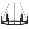 AFX Grace 26 In. 6-Light Candelabra Base Pendant Fixture Black 120v