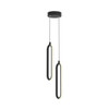 Afx Sienna 2-Light 12" LED Pendant, Adjustable Cct, Black