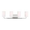 Generation Lighting Rhett 4-Light Chrome Vanity Light With Clear/White Shades