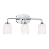 Generation Lighting Emile 22" 3-Light Chrome Vanity Light With Etched White