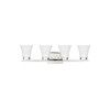 Generation Lighting Bayfield 4-Light Chrome Vanity Light With Satin Etched Shade