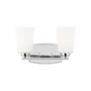 Generation Lighting Franport 2-Light Chrome Vanity Light With Etched White Shade