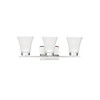 Generation Lighting Bayfield 3-Light Chrome Vanity Light With Satin Etched Shade