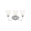 Generation Lighting Holman 3-Light Chrome Vanity Light With Satin Etched Shades