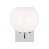 Generation Lighting Rory 1-Light Chrome Vanity Light With Opal Glass Shade