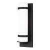 Generation Lighting Alban 1-Light Black Wall Lantern Sconce With Etched Opal