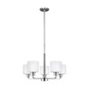 Generation Lighting Canfield 5-Light Brushed Nickel Modern Minimalist Chandelier