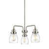 Generation Lighting Belton 3-Light Brushed Nickel Chandelier With Seeded Glass