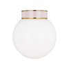 Generation Lighting Monroe 1-Light Burnished Brass Ceiling Fixture With White