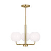 Generation Lighting Rory 3-Light Satin Bronze Chandelier With Opal Glass Shades