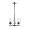 Generation Lighting Oslo 3-Light Brushed Nickel Chandelier With Seeded Glass
