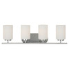 Generation Lighting Oslo 4light Chrome Vanity Light With Cased Opal Etched Shade