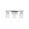 Generation Lighting Oslo 3-Light Chrome Vanity Light With Clear Seeded Shades