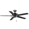 Seasons Quick Install Markan 52" Matte Black Indoor/Outdoor Ceiling Fan, Reversible Matte Black/Pecan Heather 5-Blade