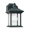Generation Lighting Wynfield 9.75" 1-Light Black Wall Lantern With Clear Beveled