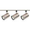 Satco Nuvo Brushed Nickel Three-Light R30 Straight Cylinder Track Kit