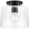 Progress Lighting Adley 1-Light Indoor Flush Mount, 8.6", Matte Black, Clear