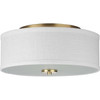Progress Lighting Inspire 2-Light Indoor Flush Mount, 13", Satin Brass