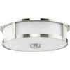 Progress Lighting Gilliam 3-Light Flush Mount, 16", Brushed Nickel, Frosted