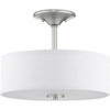 Progress Lighting Inspire 2-Light Indoor Semi-Flush Mount, 13", Brushed Nickel