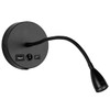 Adamax Newhouse Lighting Gooseneck Headboard Reading Lamp Light USB A/C Ports 3000k Black