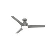 Hunter Fan 52" Gallegos Ceiling Fan With LED Light, Damp Rated, Matte Silver