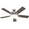 Hunter Fan 52" Pro'S Best Ceiling Fan With LED And Pull Chain, Brushed Nickel