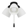 Seasons Universal 3-Light Shatter-Resistant Pull-Chain Ceiling Fan Multi-Shade LED Light Kit In Matte Black