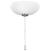 Seasons Universal 2-Light Shatter-Resistant Pull-Chain Ceiling Fan Bowl LED Light Kit In Brushed Nickel