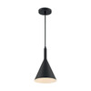 Satco Lightcap 1 Light Small Pendant, Medium Base, Matte Black