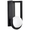 SATCO Cradle 15" LED Large Wall Lantern With White Opal Glass, Matte Black