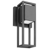 SATCO Supreme 11" LED Small Wall Lantern With Frosted Glass, Matte Black