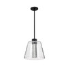 SATCO Aura 12" LED Pendant With K9 Bubble Crystal, 3000k, 12 Watts, Matte Black